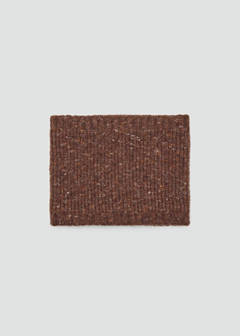 Flecked knit scarf — Brown 1
