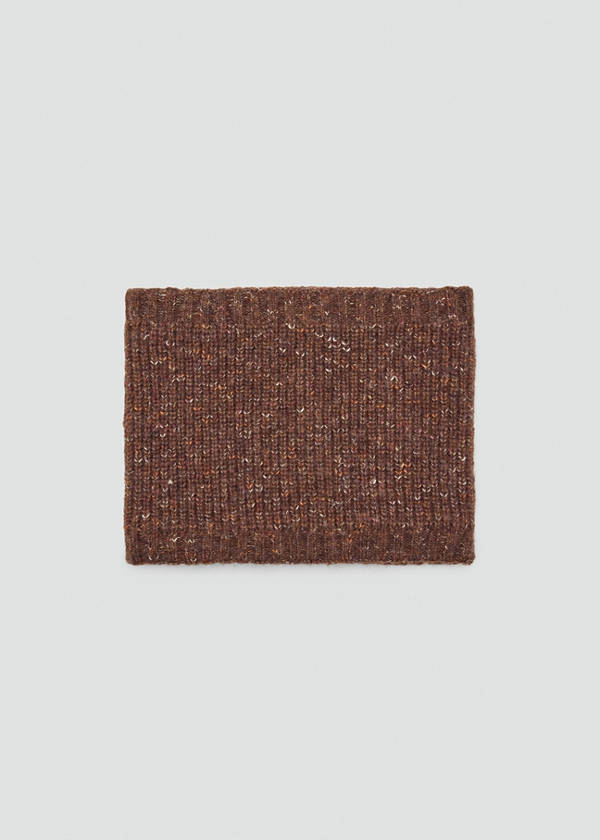 Flecked knit scarf — Brown