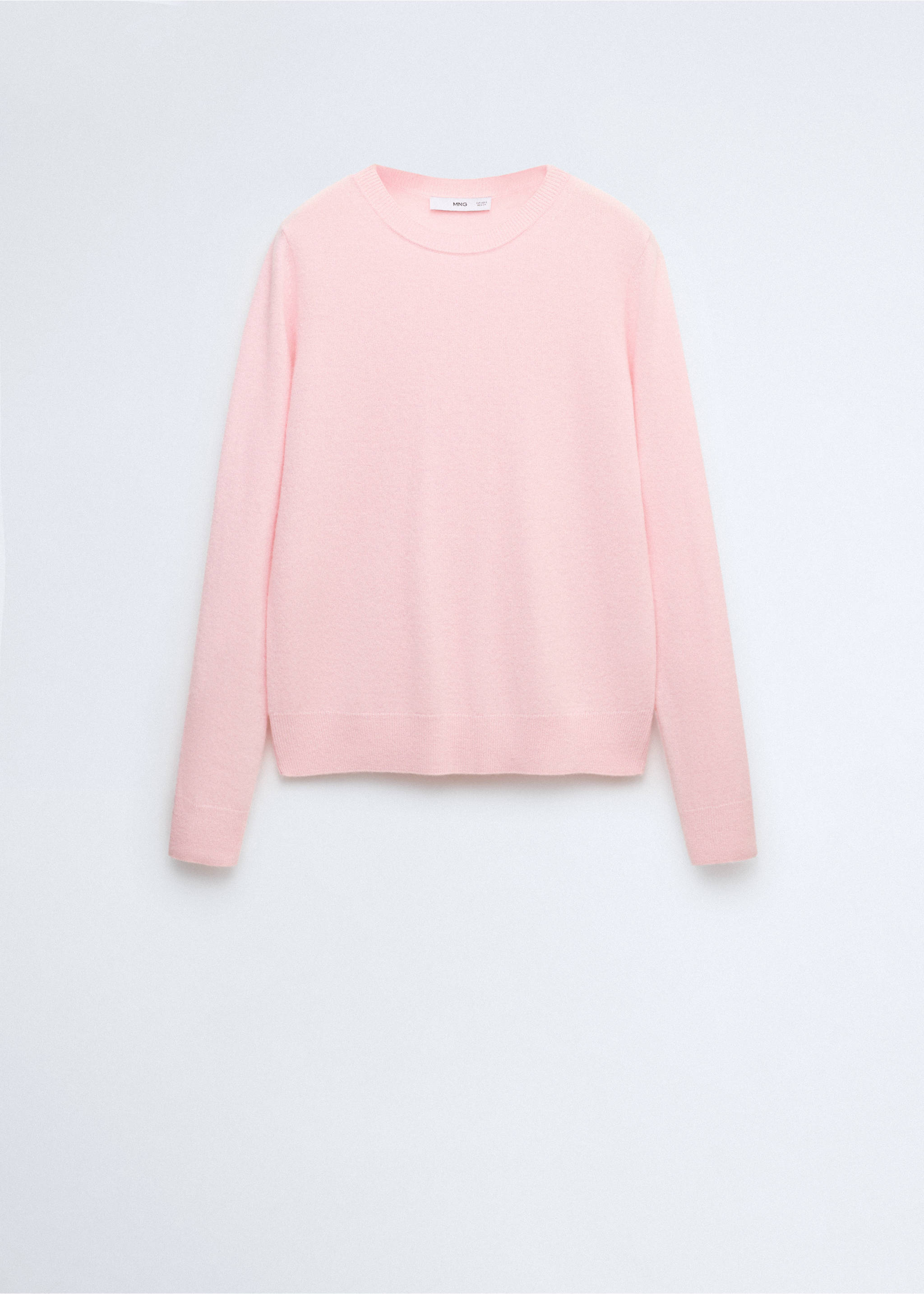 100% cashmere round-neck sweater - Article without model, Pastel Pink. Ref: 37086334-00.