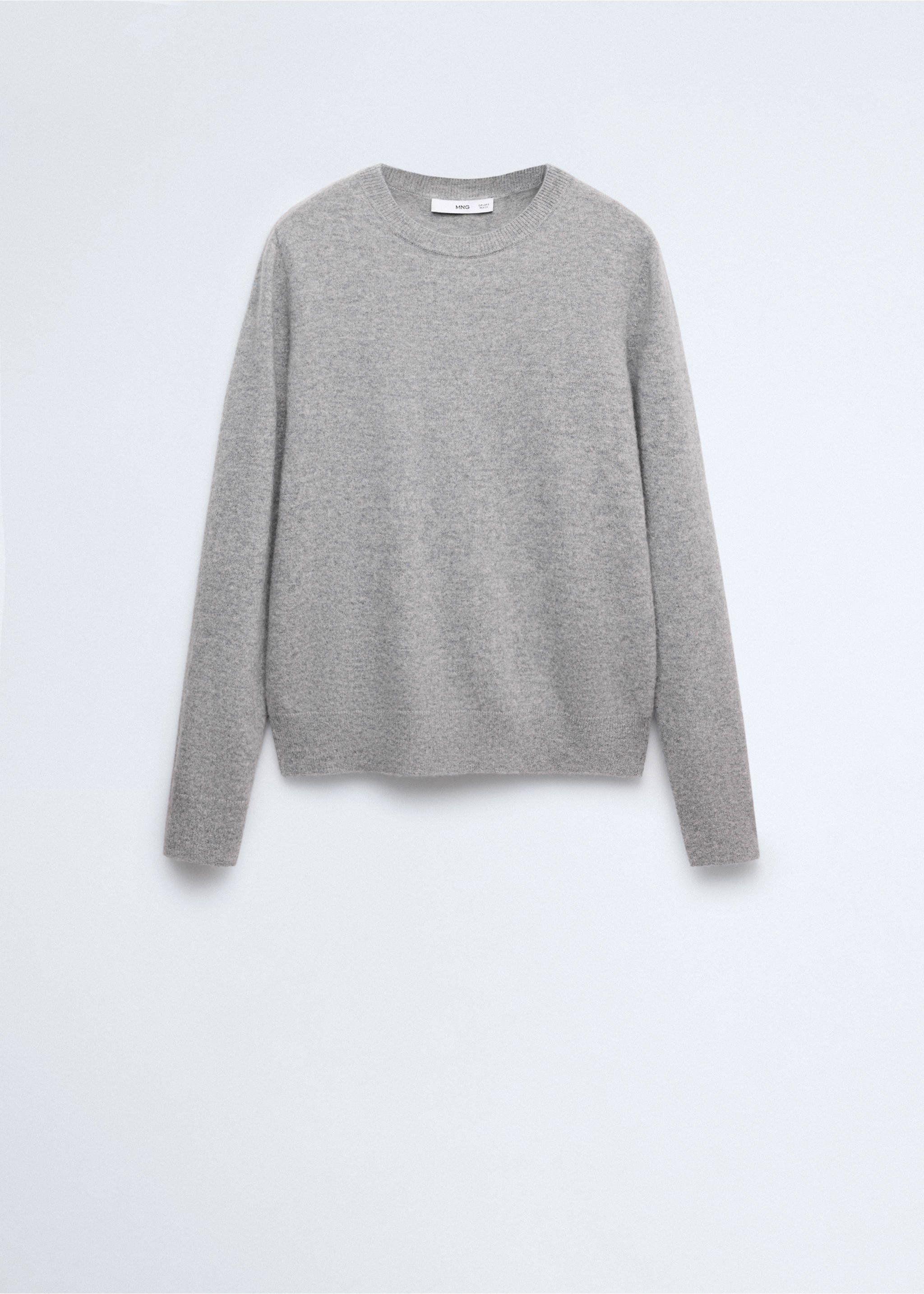 100% cashmere round-neck sweater - Article without model, Light Heather Grey. Ref: 37086334-00.
