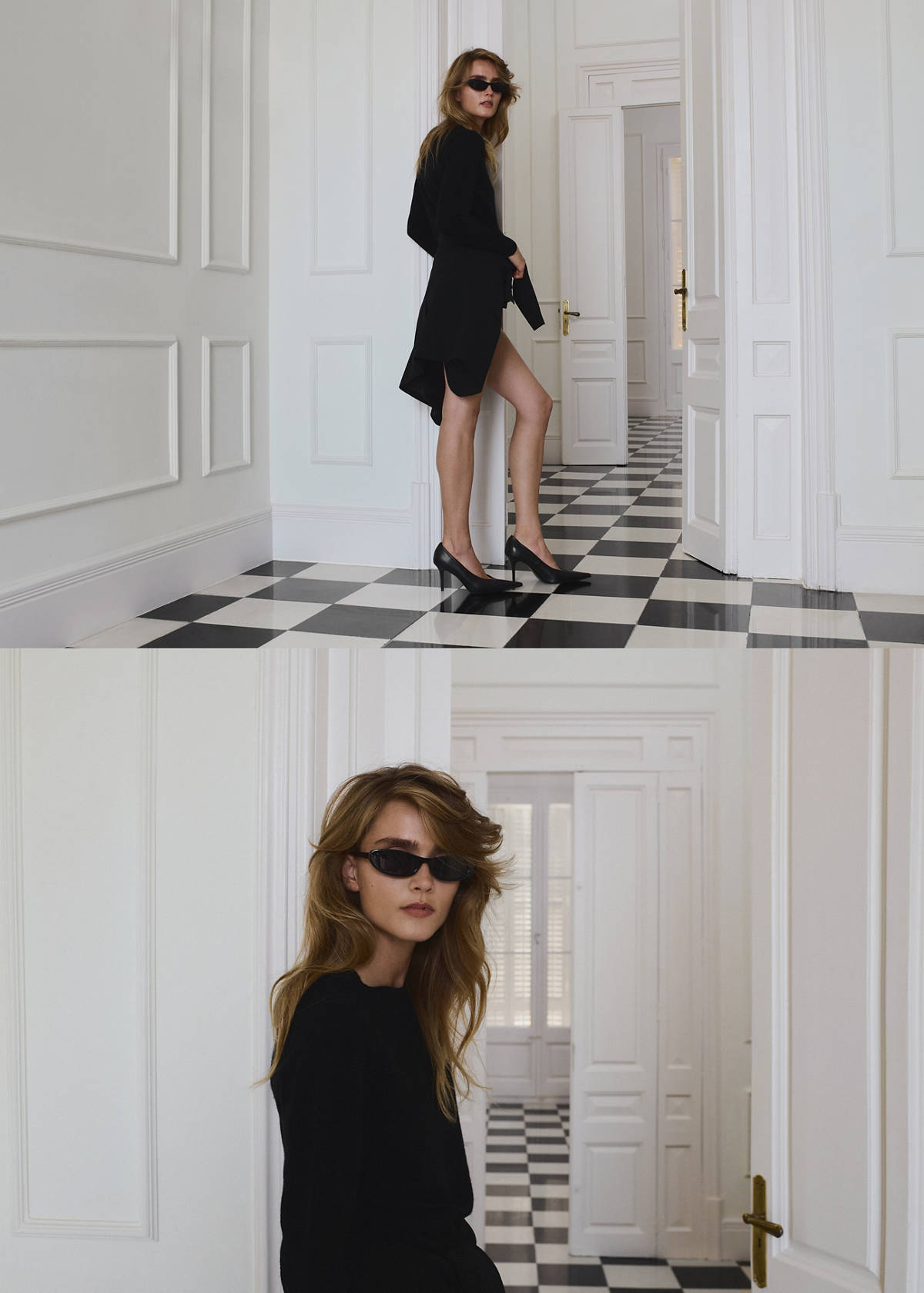 100% cashmere round-neck sweater — Black