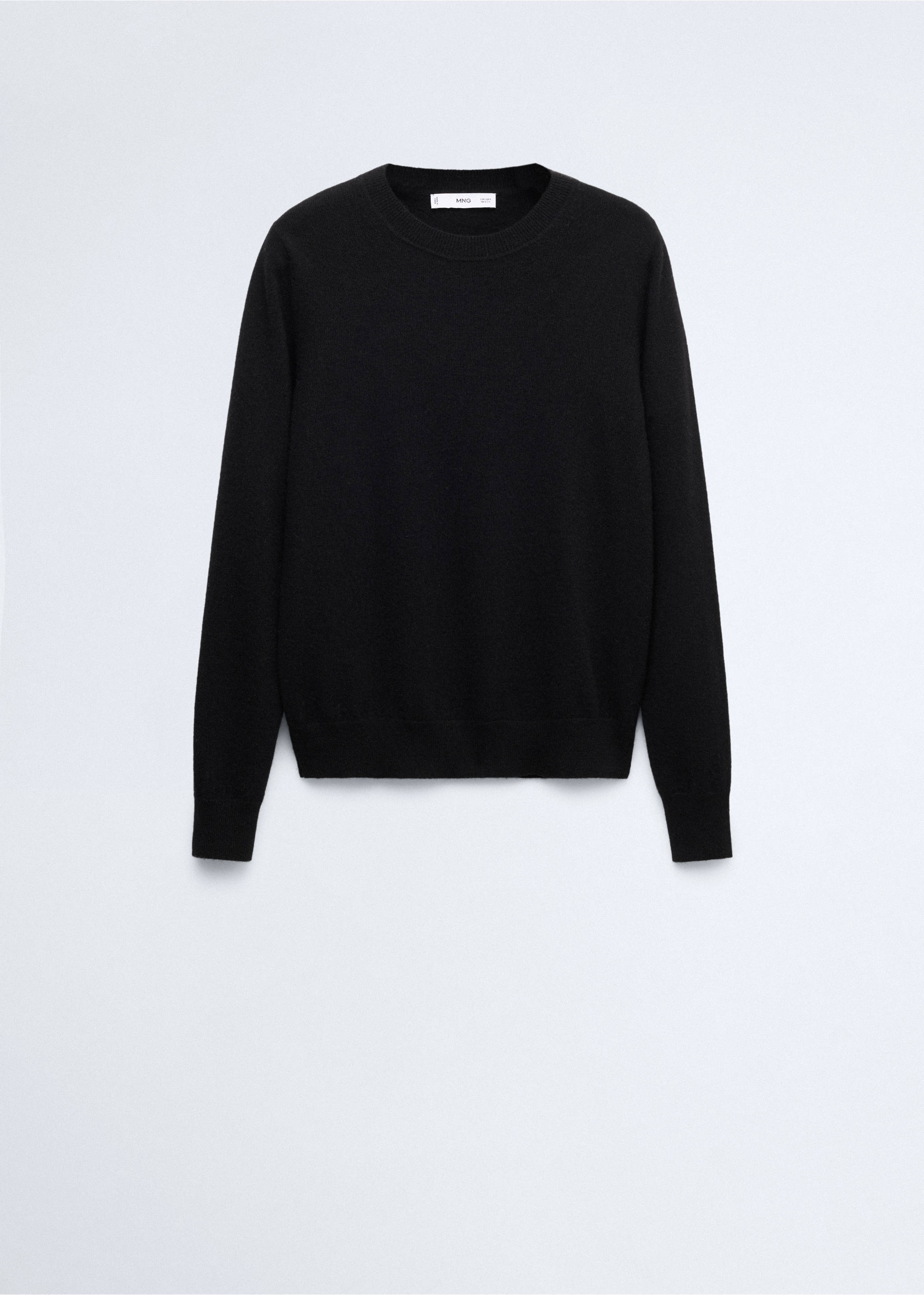 100% cashmere round-neck sweater - Article without model, Black. Ref: 37086334-00.