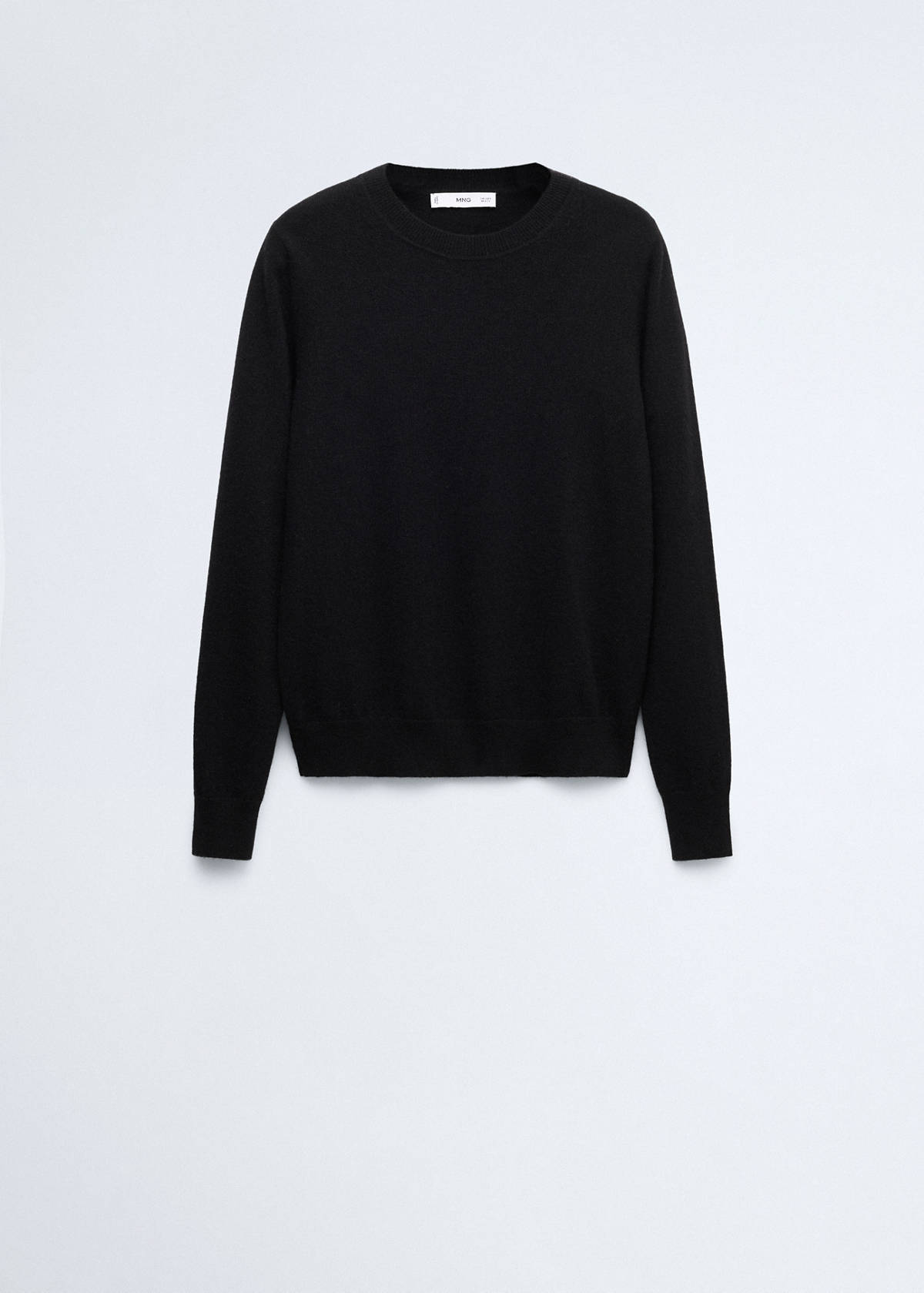 100% cashmere round-neck sweater — Black
