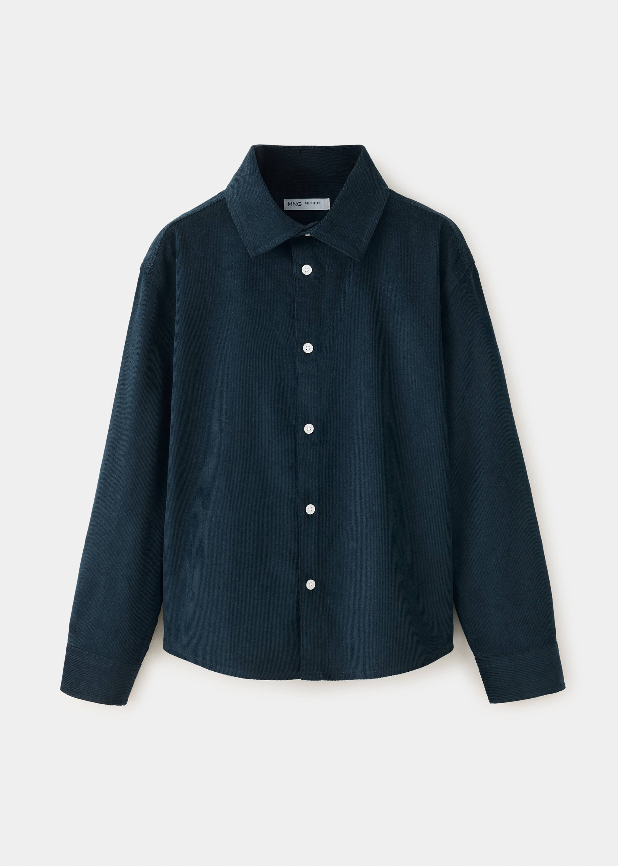 100% cotton corduroy shirt - Article without model, Navy. Ref: 37086335-00.