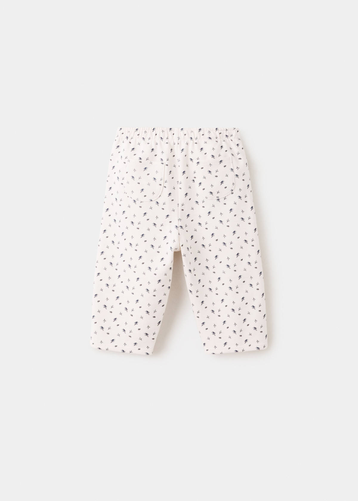 Floral print joggers — Ecru
