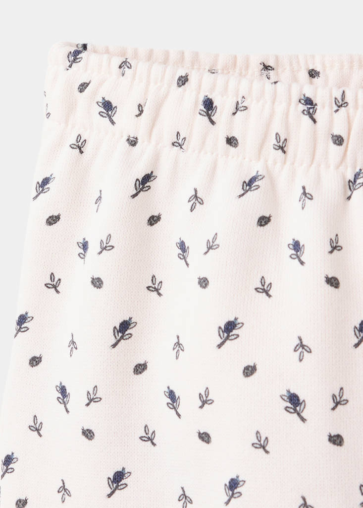 Floral print joggers — Ecru
