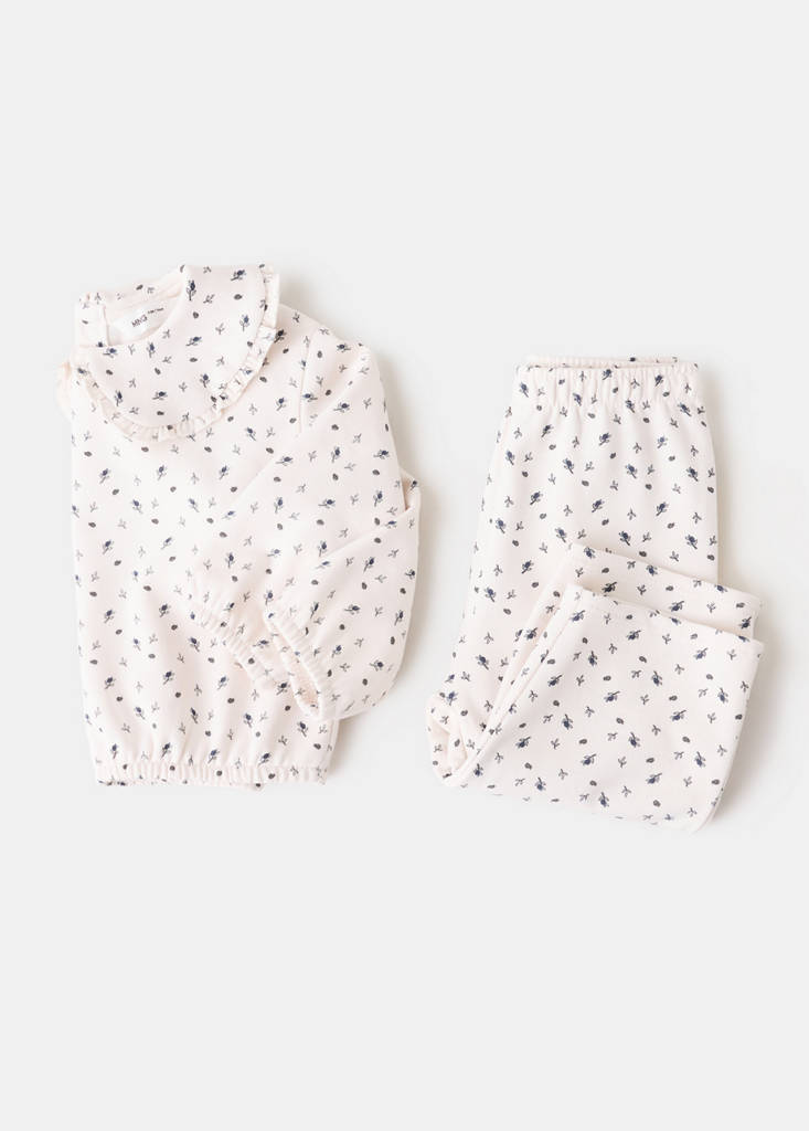 Floral print joggers — Ecru