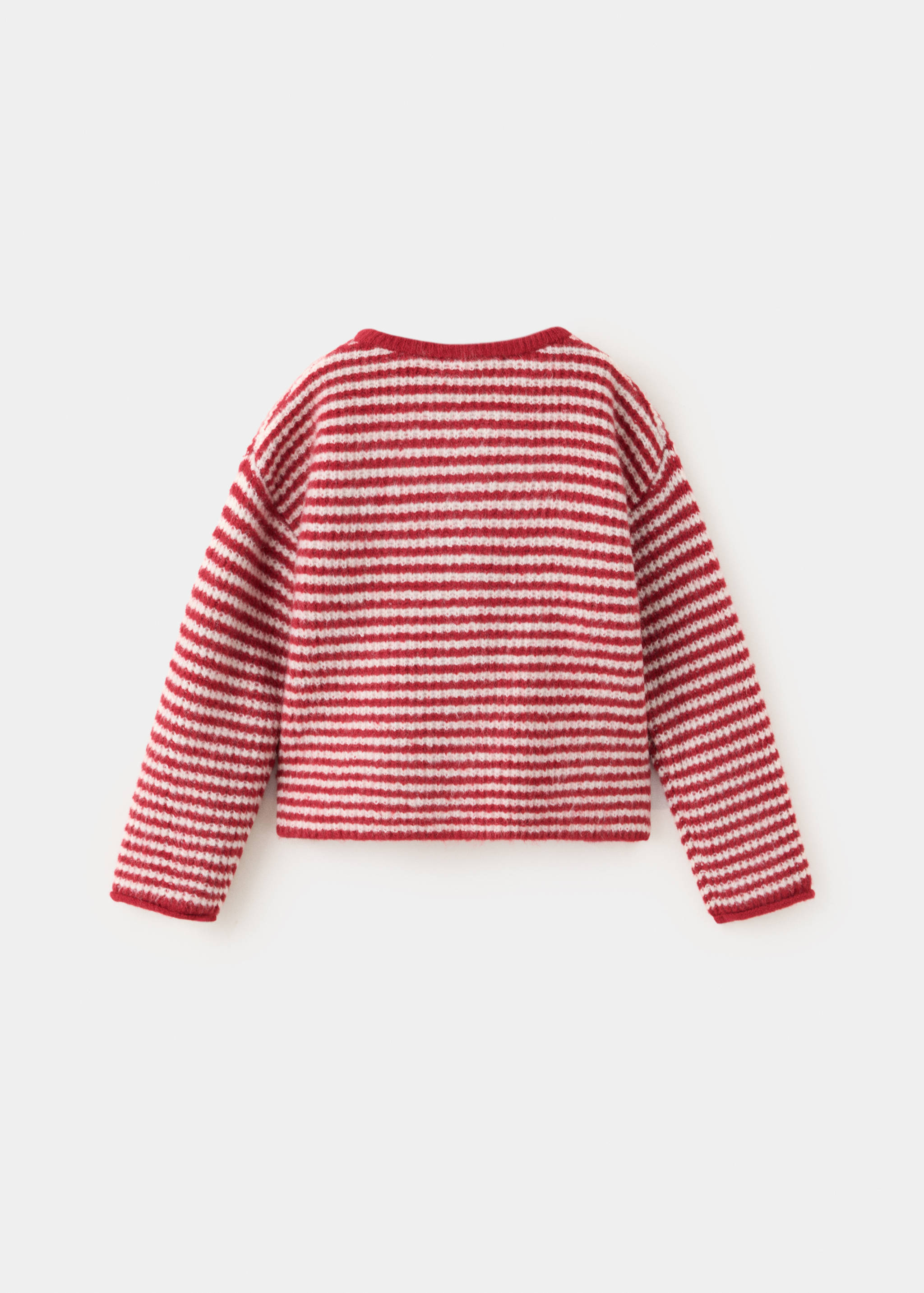 Cardigan de malha às riscas - Verso do artigo