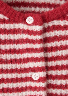 Stripped knit cardigan — Red 4