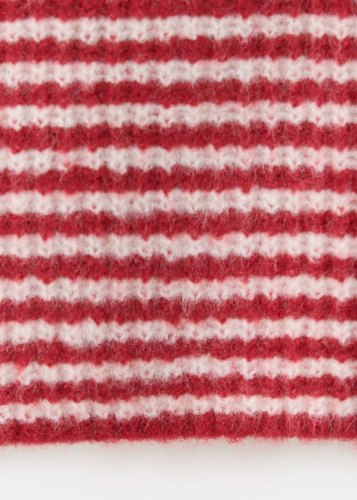 Stripped knit cardigan — Red