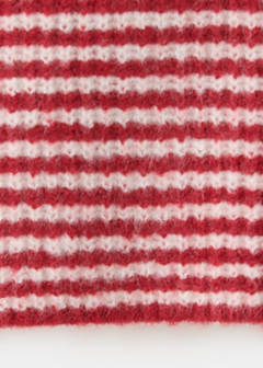 Stripped knit cardigan — Red 6