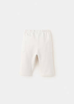Joggers with embroidered detail pockets — Ecru 4