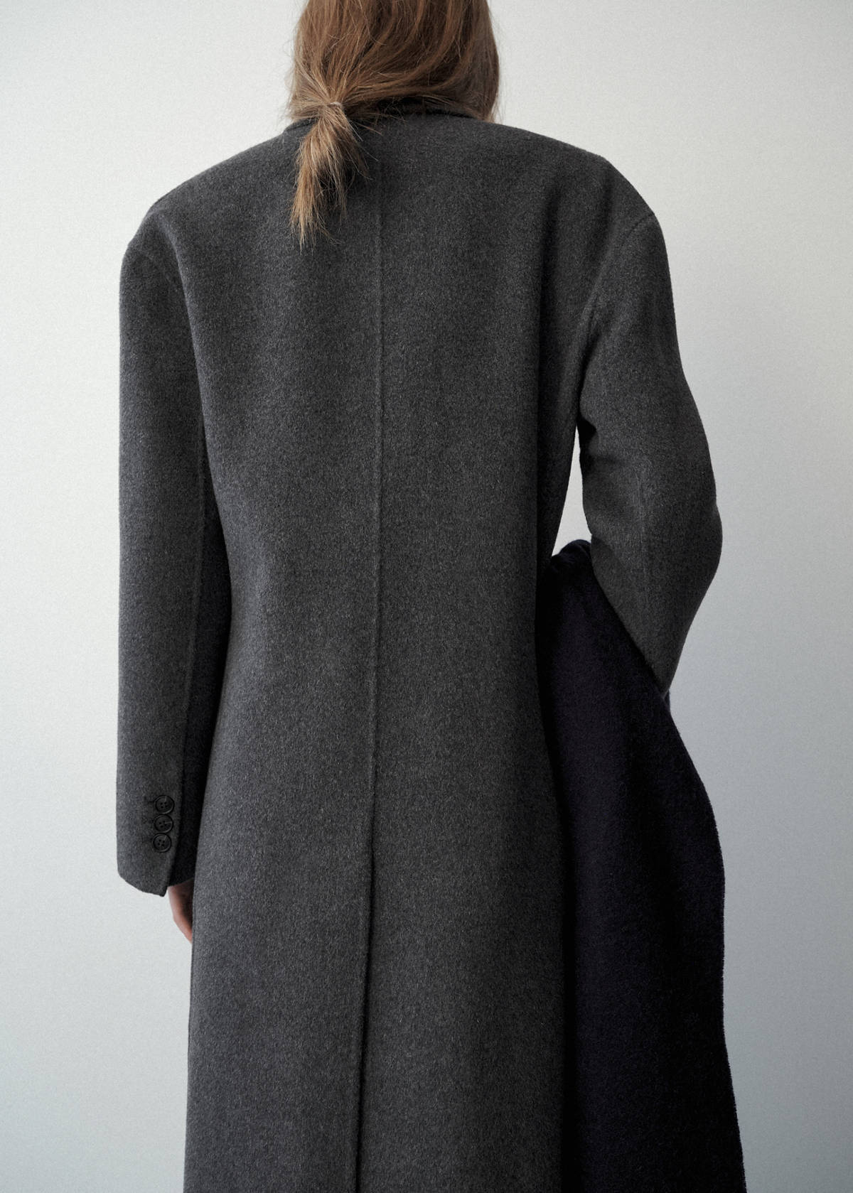 Double-breasted wool coat — Grey
