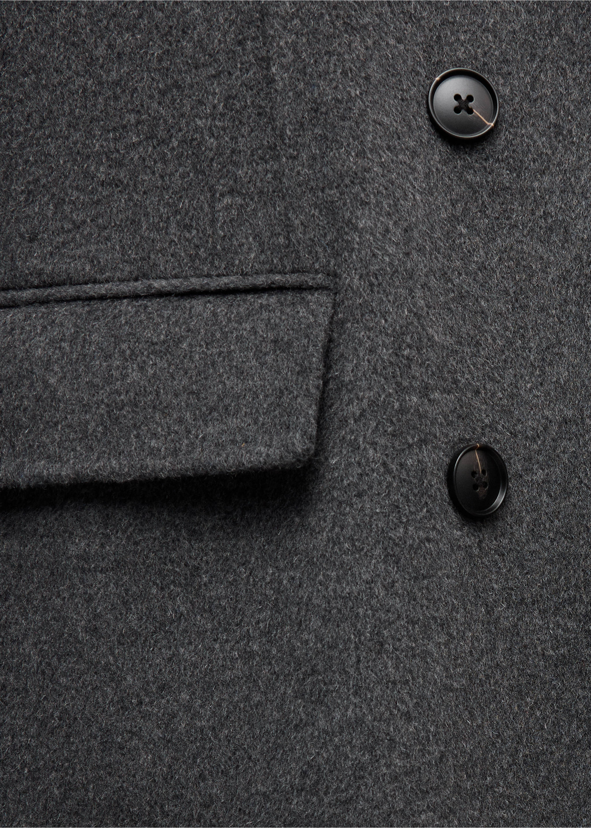 Long wool coat - Details of the article 0, Grey. Ref: 37086342-00.