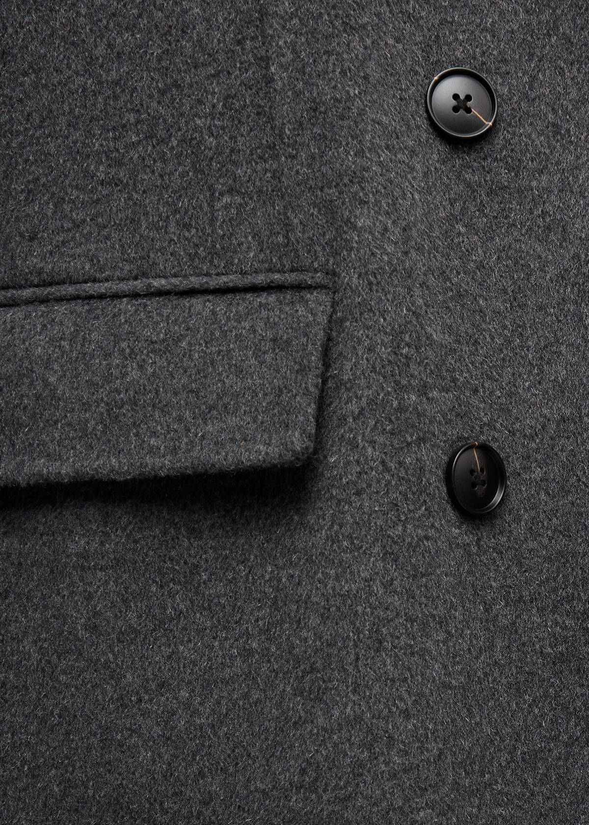 Double-breasted wool coat — Grey