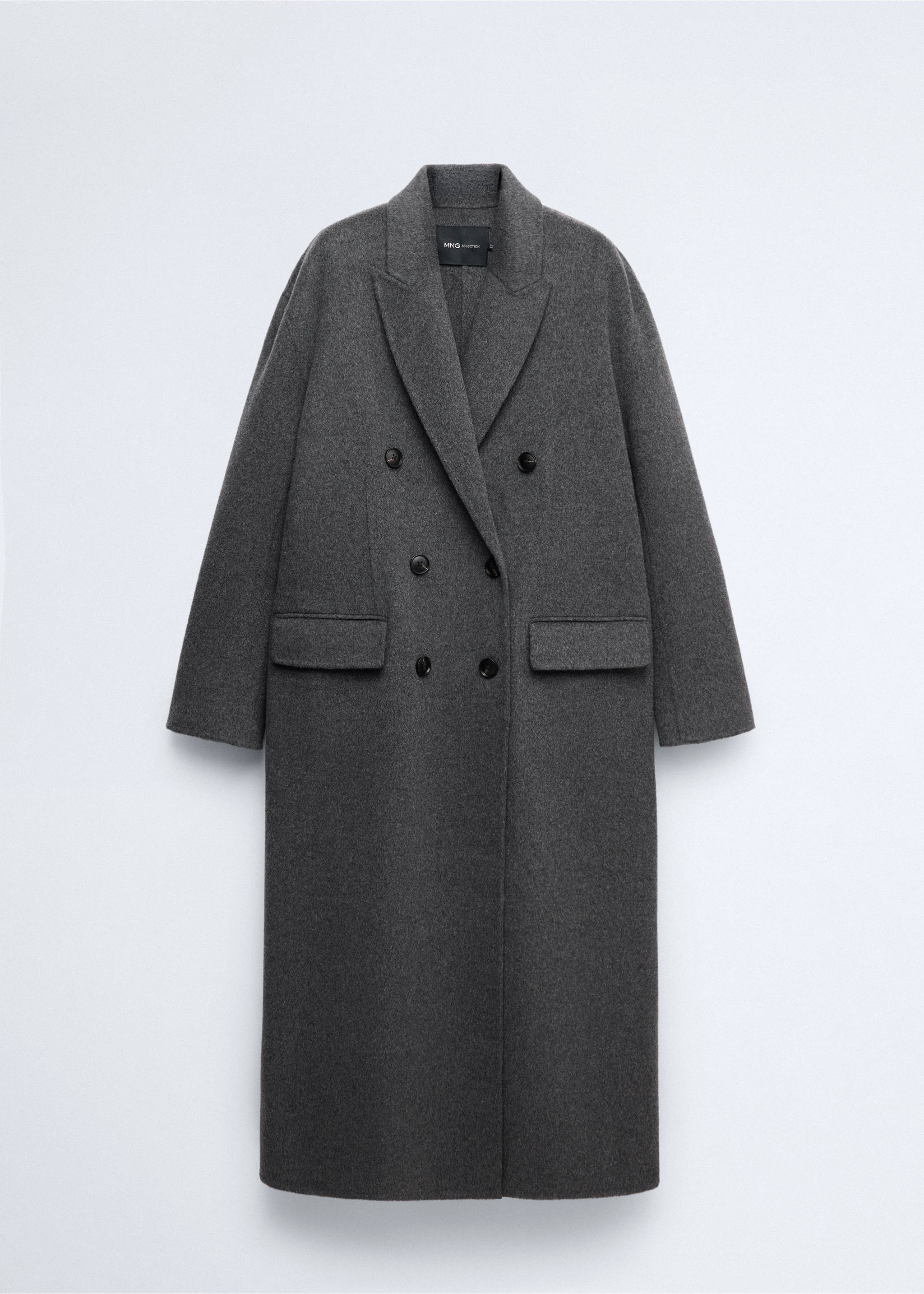 Long wool coat - Article without model, Grey. Ref: 37086342-00.