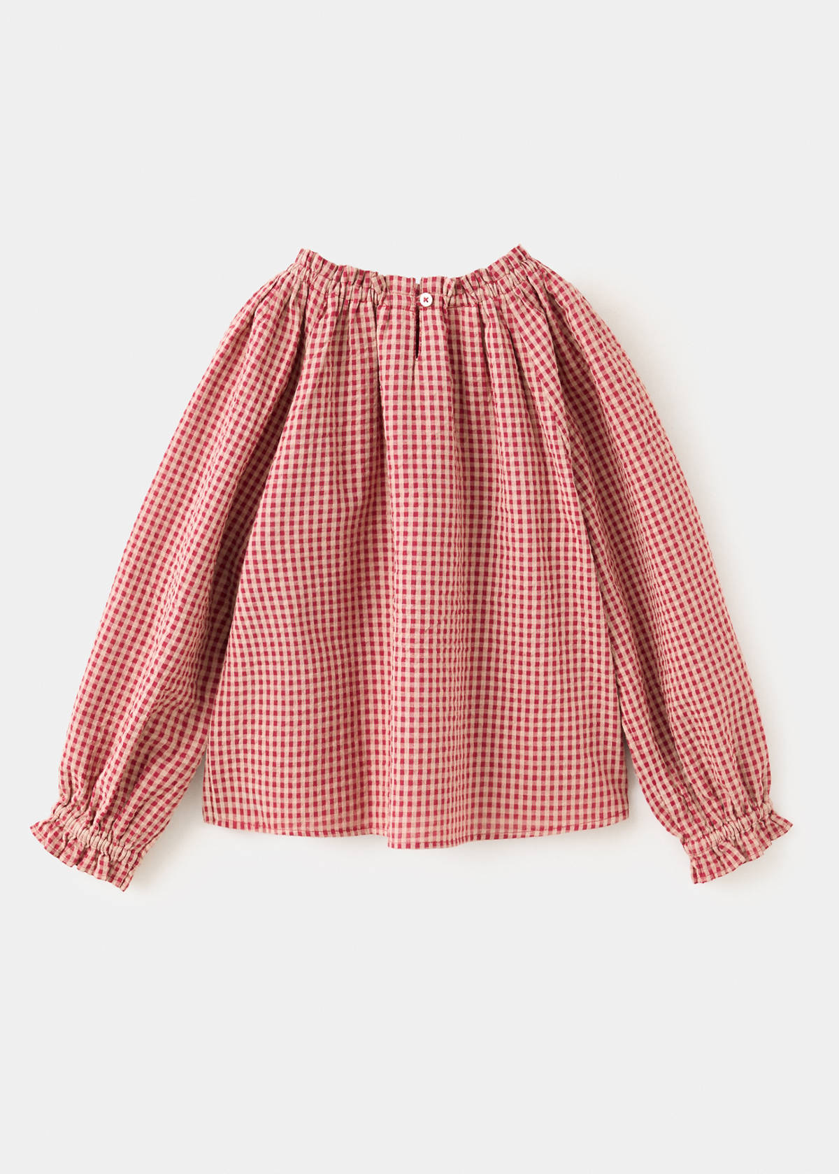 Gingham check blouse — Red