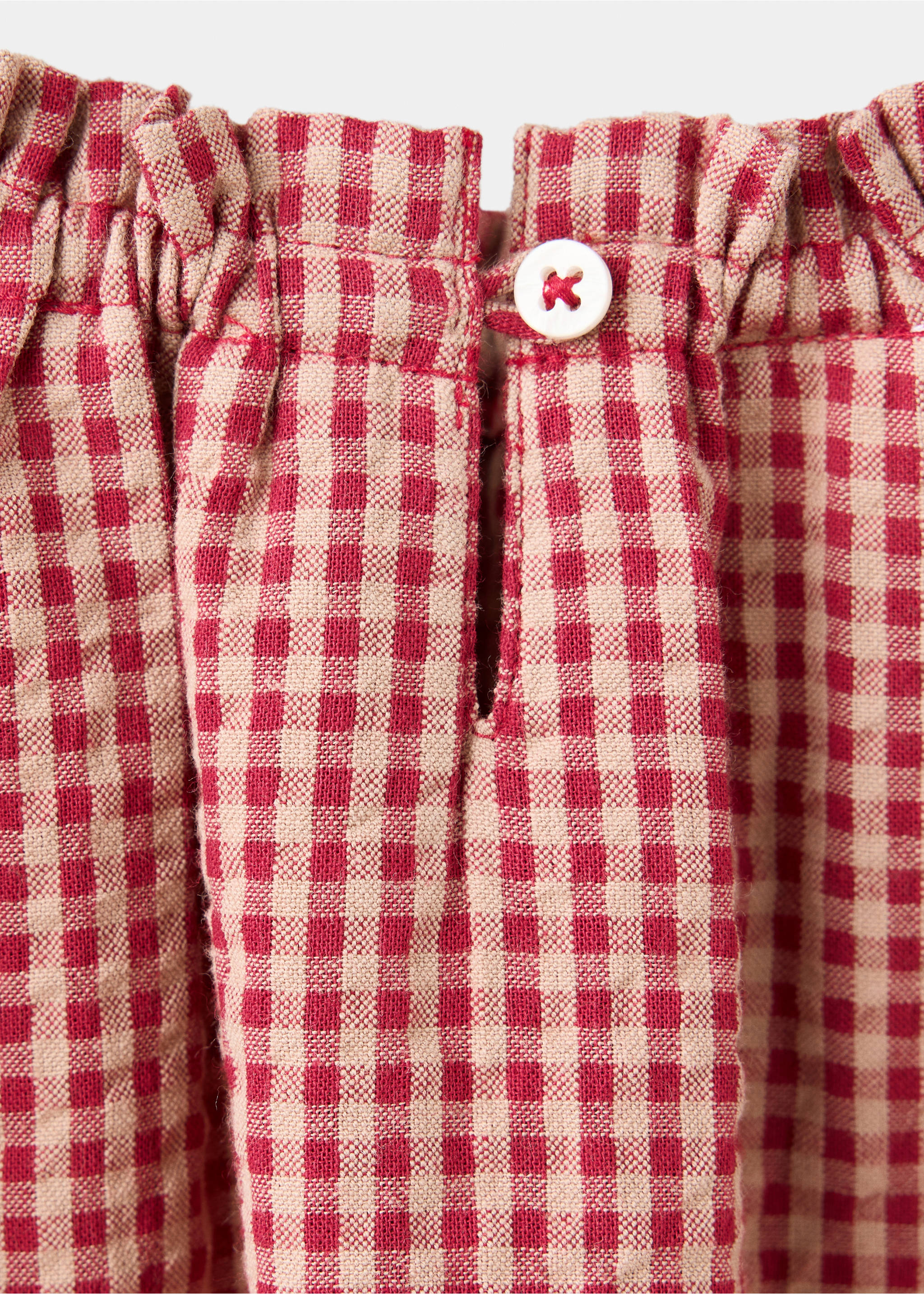 Blouse vichy - Details of the article 8, Red. Ref: 37086344-00.