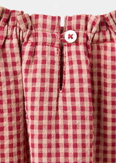 Gingham check blouse — Red 3
