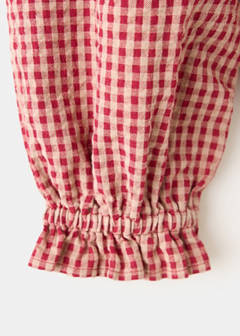 Gingham check blouse — Red 5