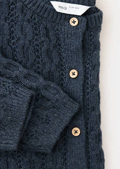 Knitted braided cardigan — Petrol Blue 3