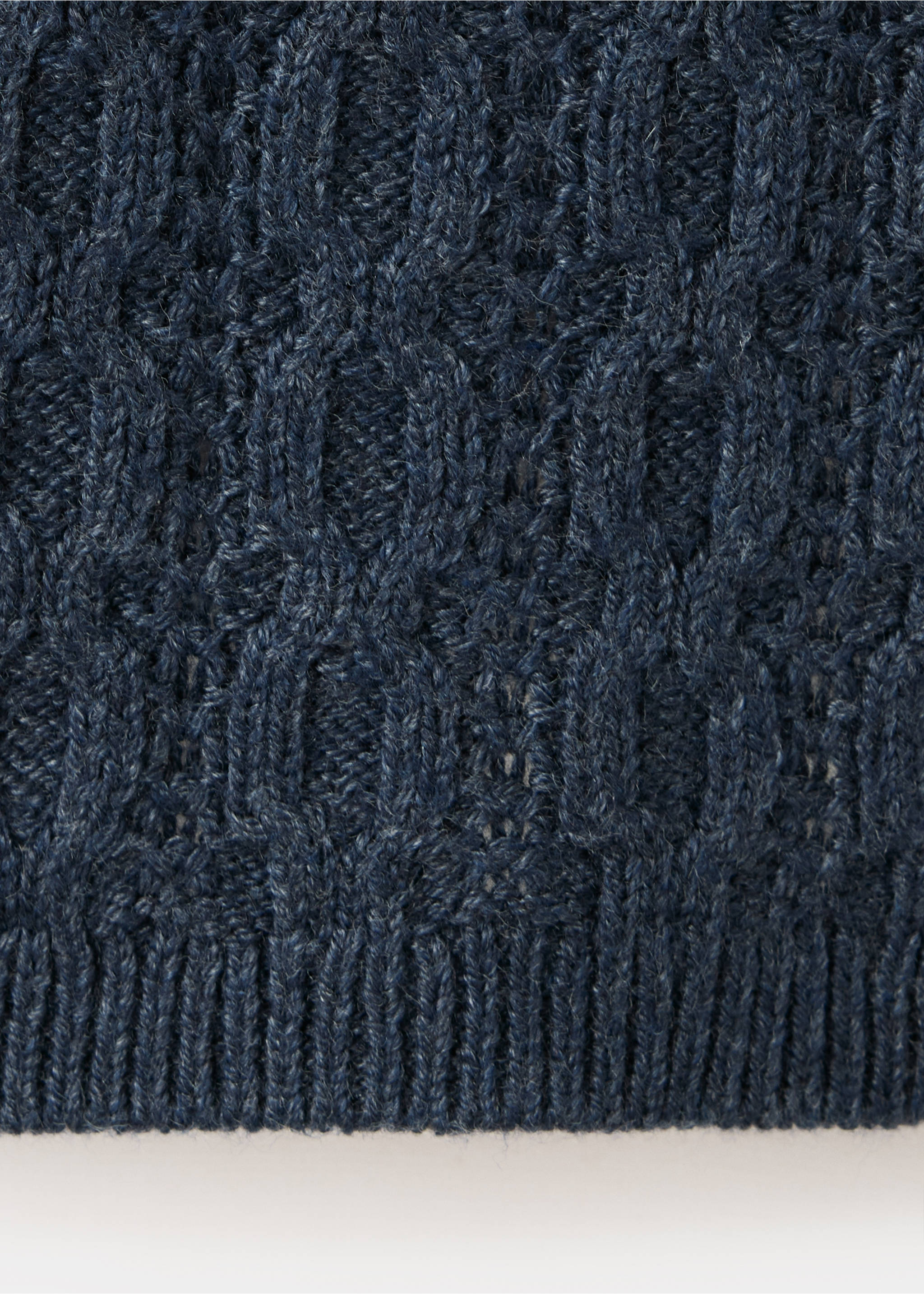 Knitted braided cardigan - Details of the article 0, Petrol Blue. Ref: 37086345-00.