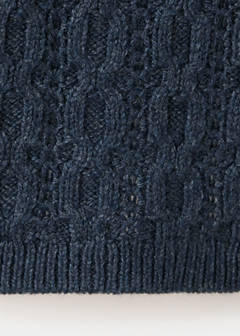 Knitted braided cardigan — Petrol Blue 5