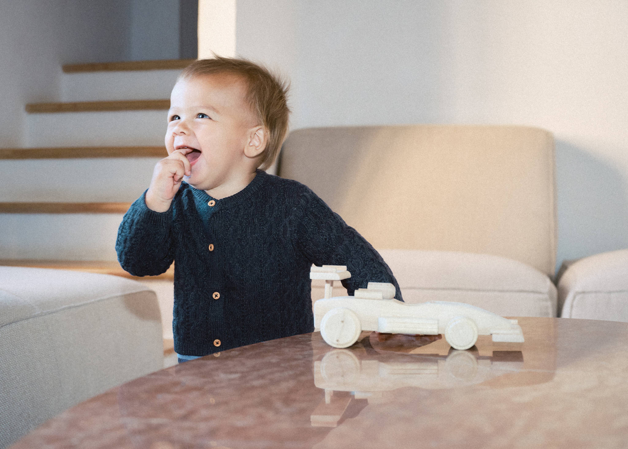 Knitted braided cardigan - Panoramic plane