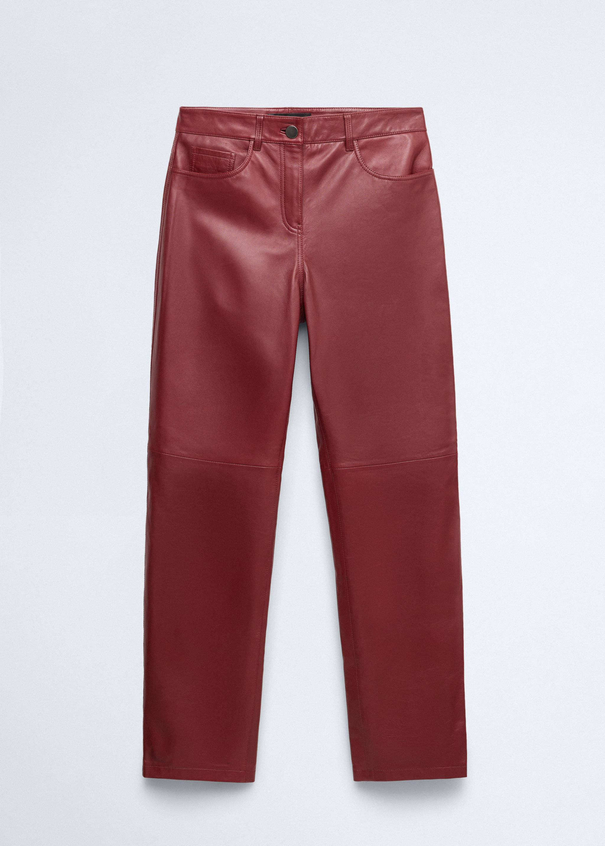 Straight-fit leather trousers - Article without model