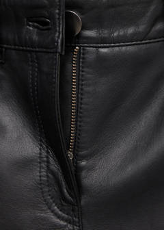 Straight-fit leather trousers — Black 6