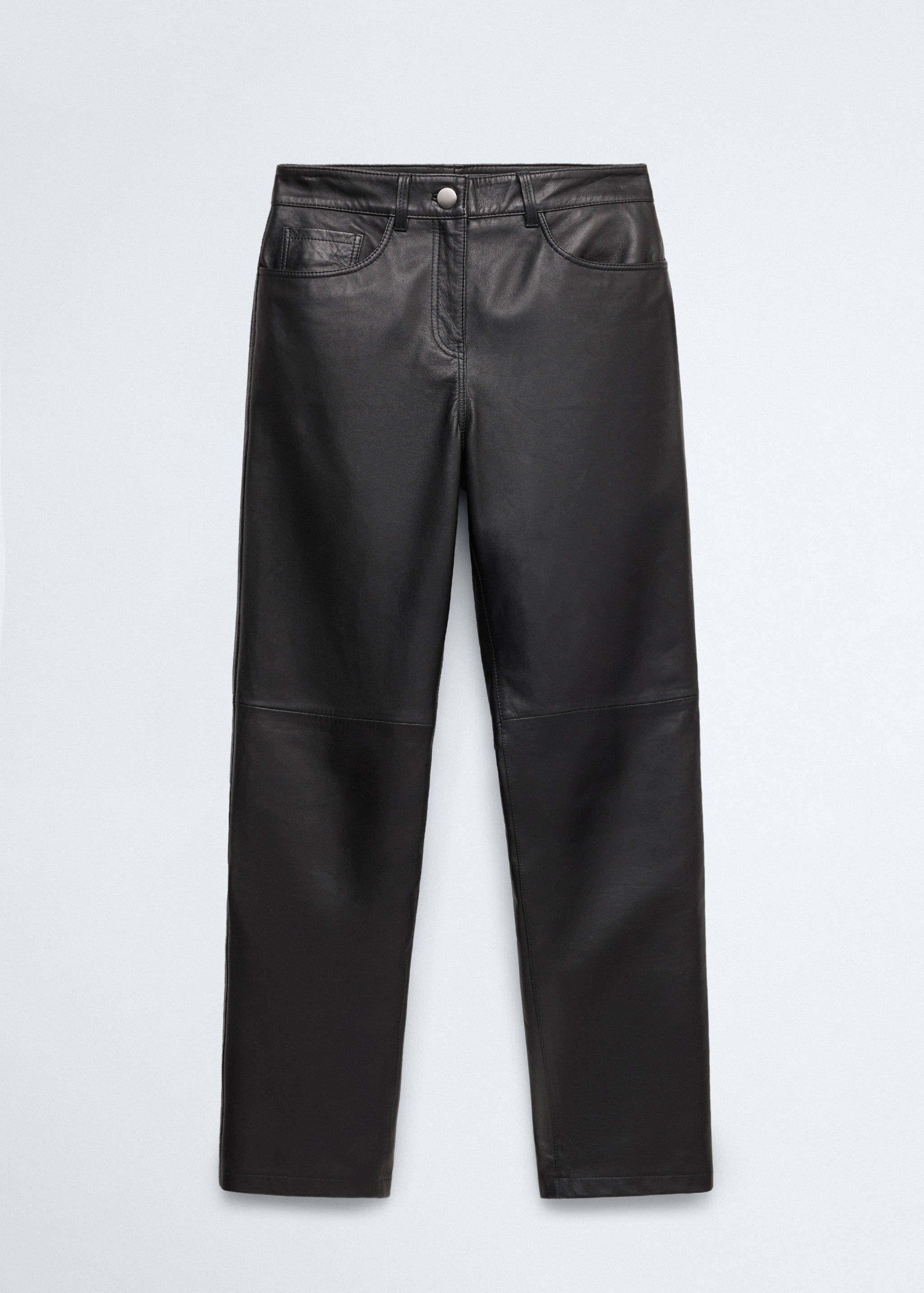 Straight-fit leather trousers - Article without model