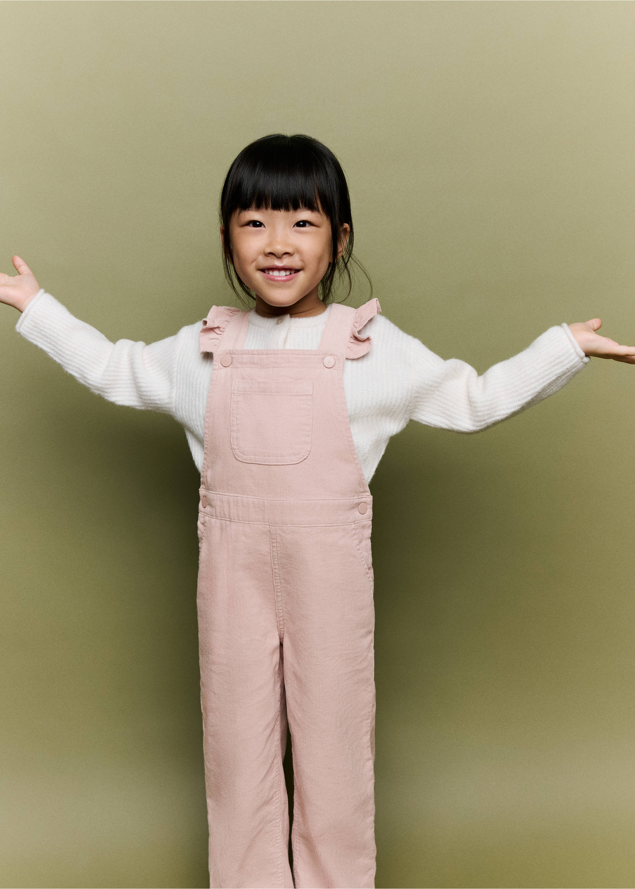 Long corduroy jumpsuit - General plane, Pink. Ref: 37086350-00.