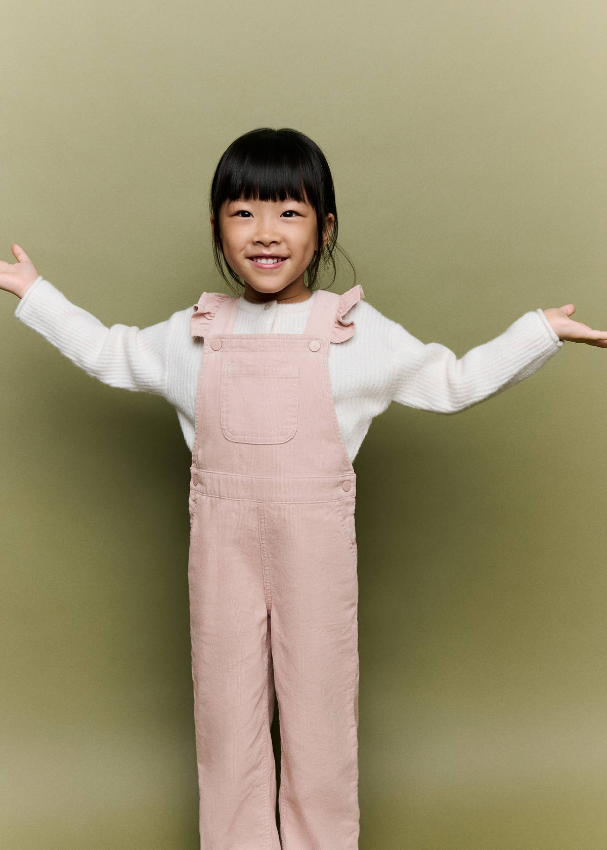 Long corduroy jumpsuit — Pink