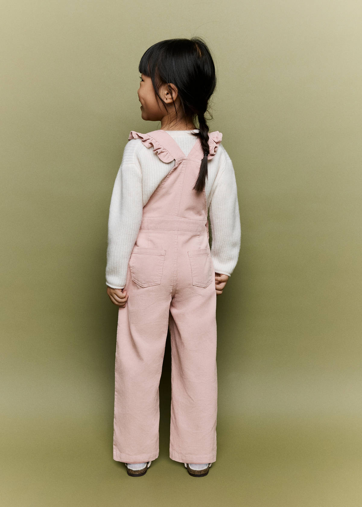 Long corduroy jumpsuit — Pink