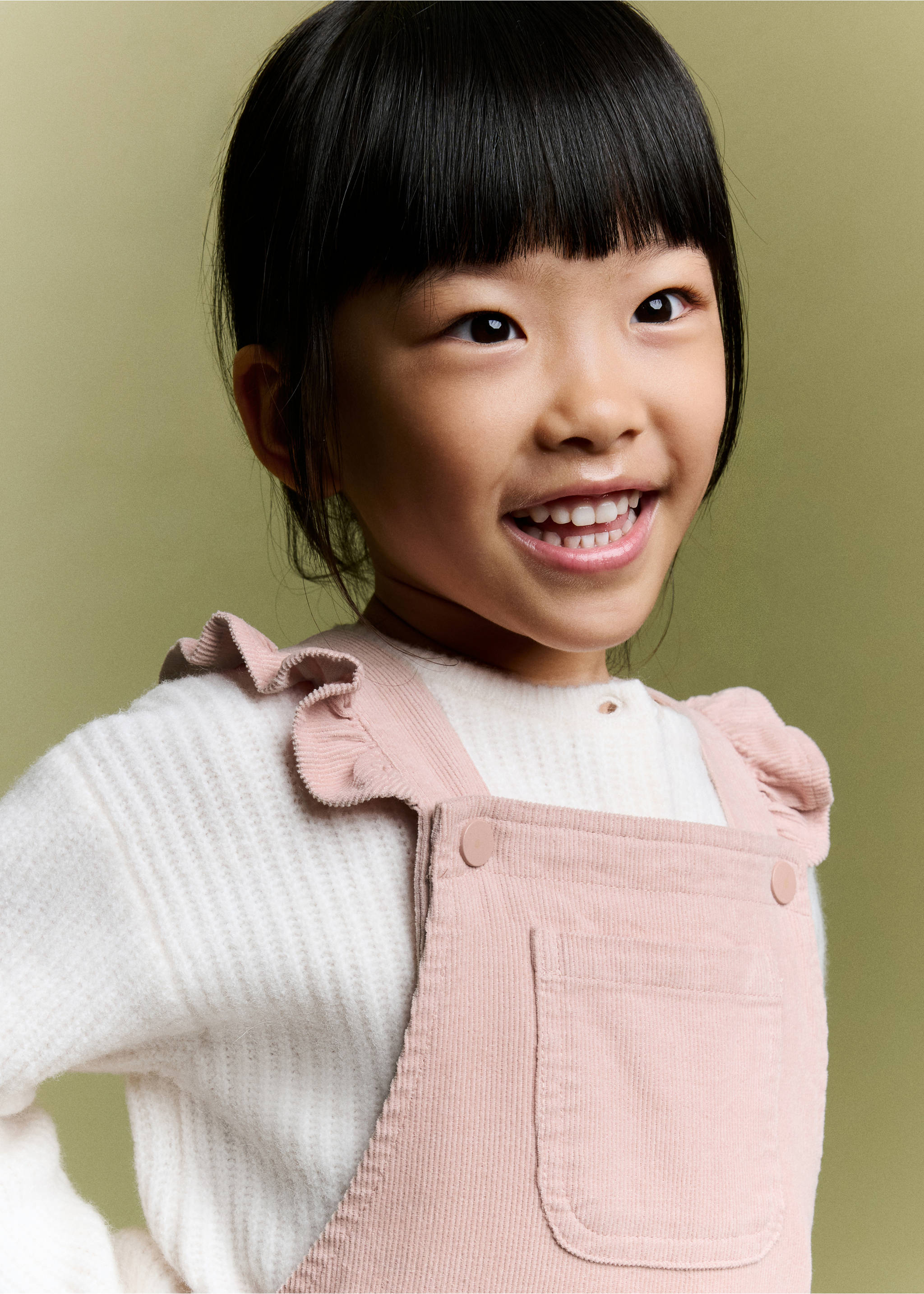 Long corduroy jumpsuit - Details of the article 1, Pink. Ref: 37086350-00.