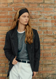 Wool blazer with a high collar — Grey 1
