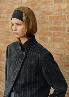 Wool blazer with a high collar — Grey 2