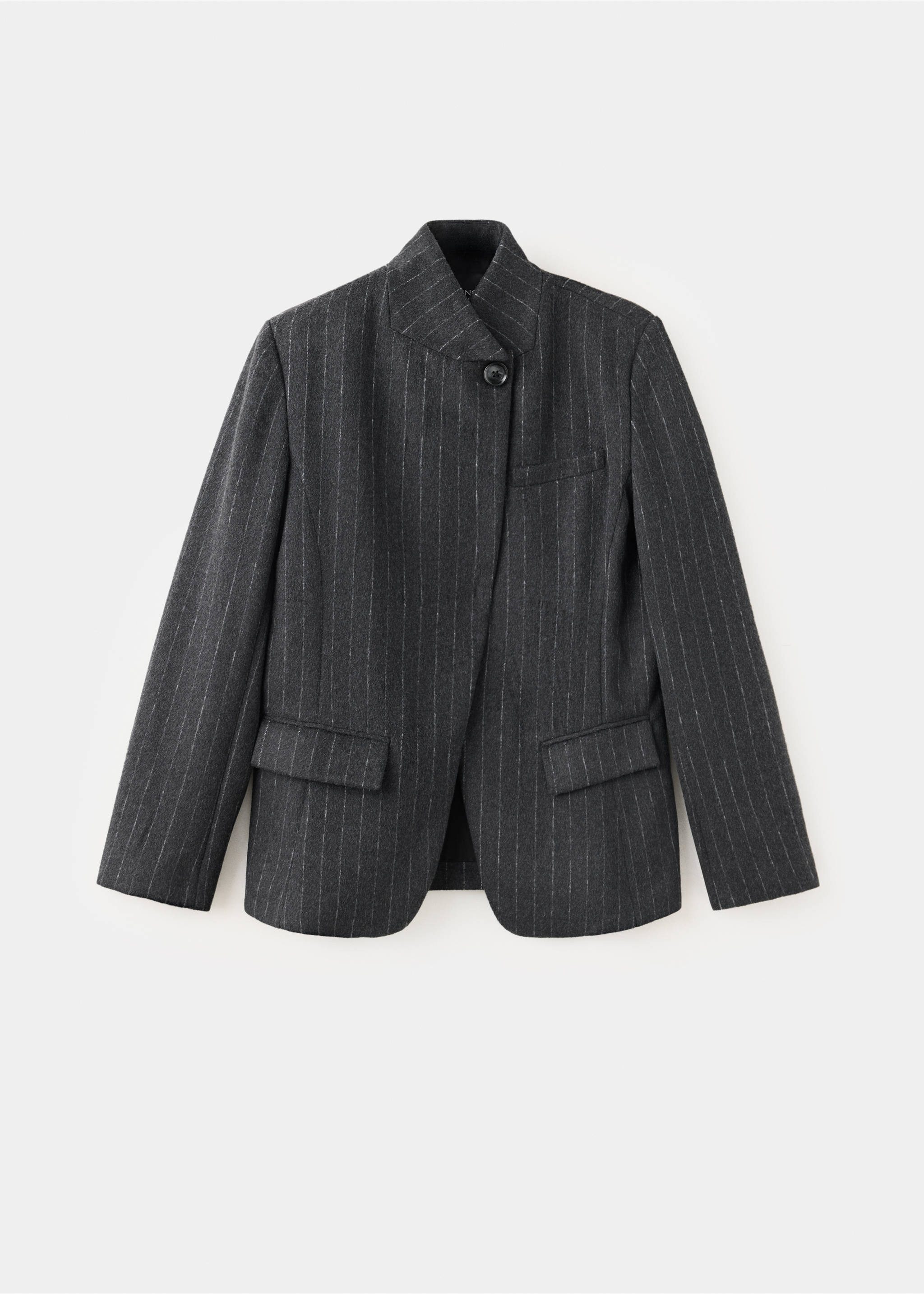 Blazer lana cuello subido - Artículo sin modelo, Gris. Ref: 37086354-00.