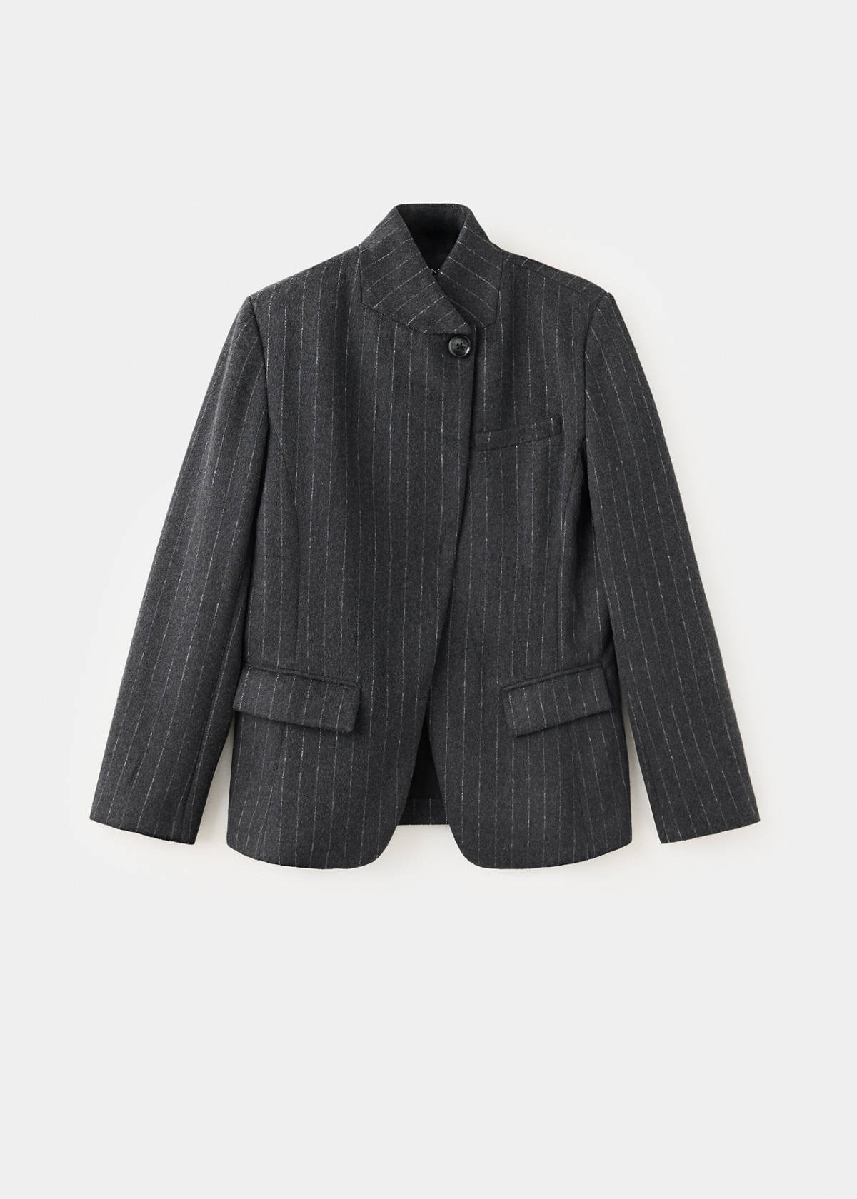 Wool blazer with a high collar — Grey
