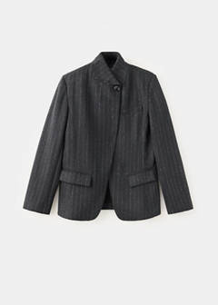 Wool blazer with a high collar — Grey 5