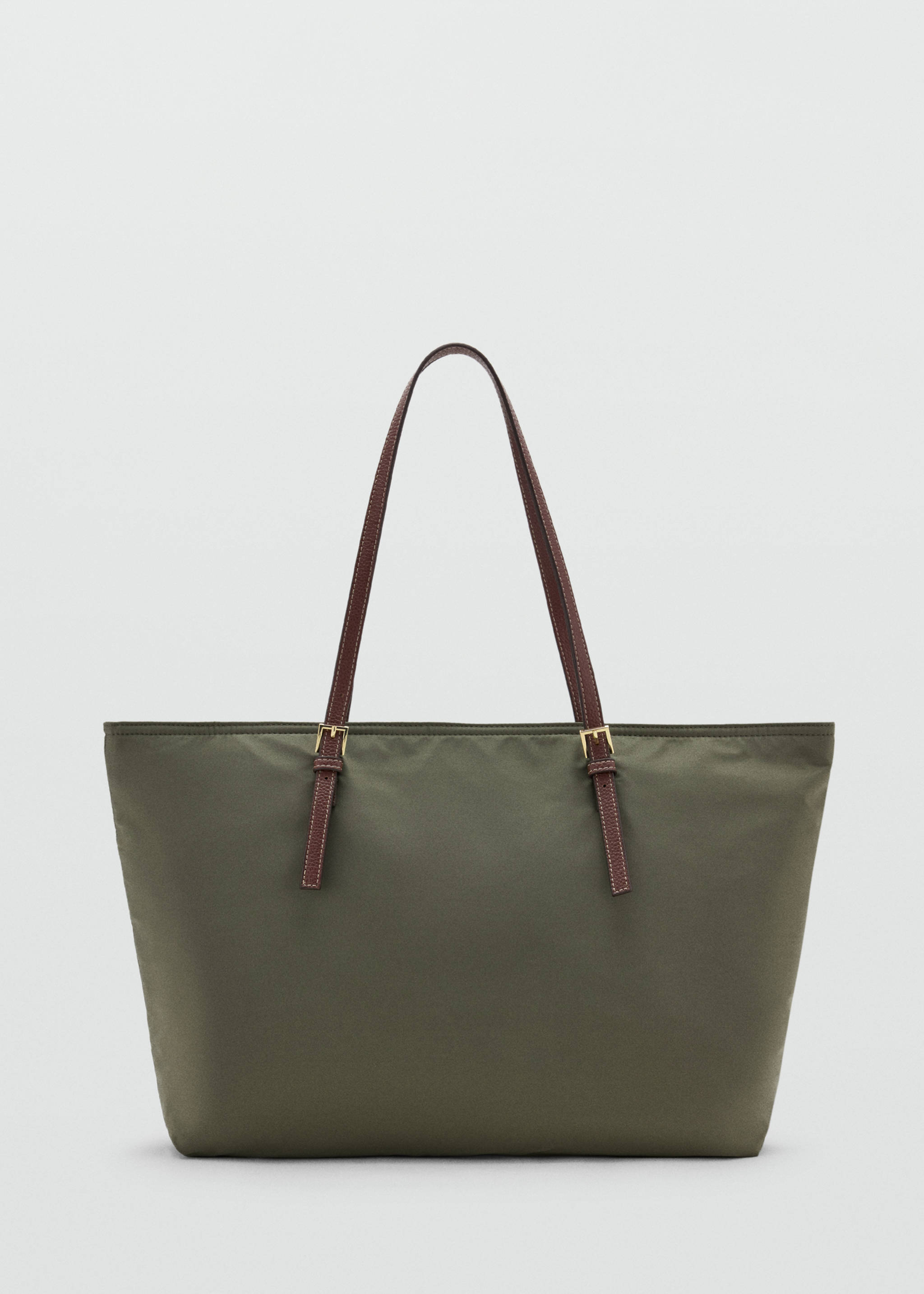 Tote bag with contrast leather-effect handles - Article without model