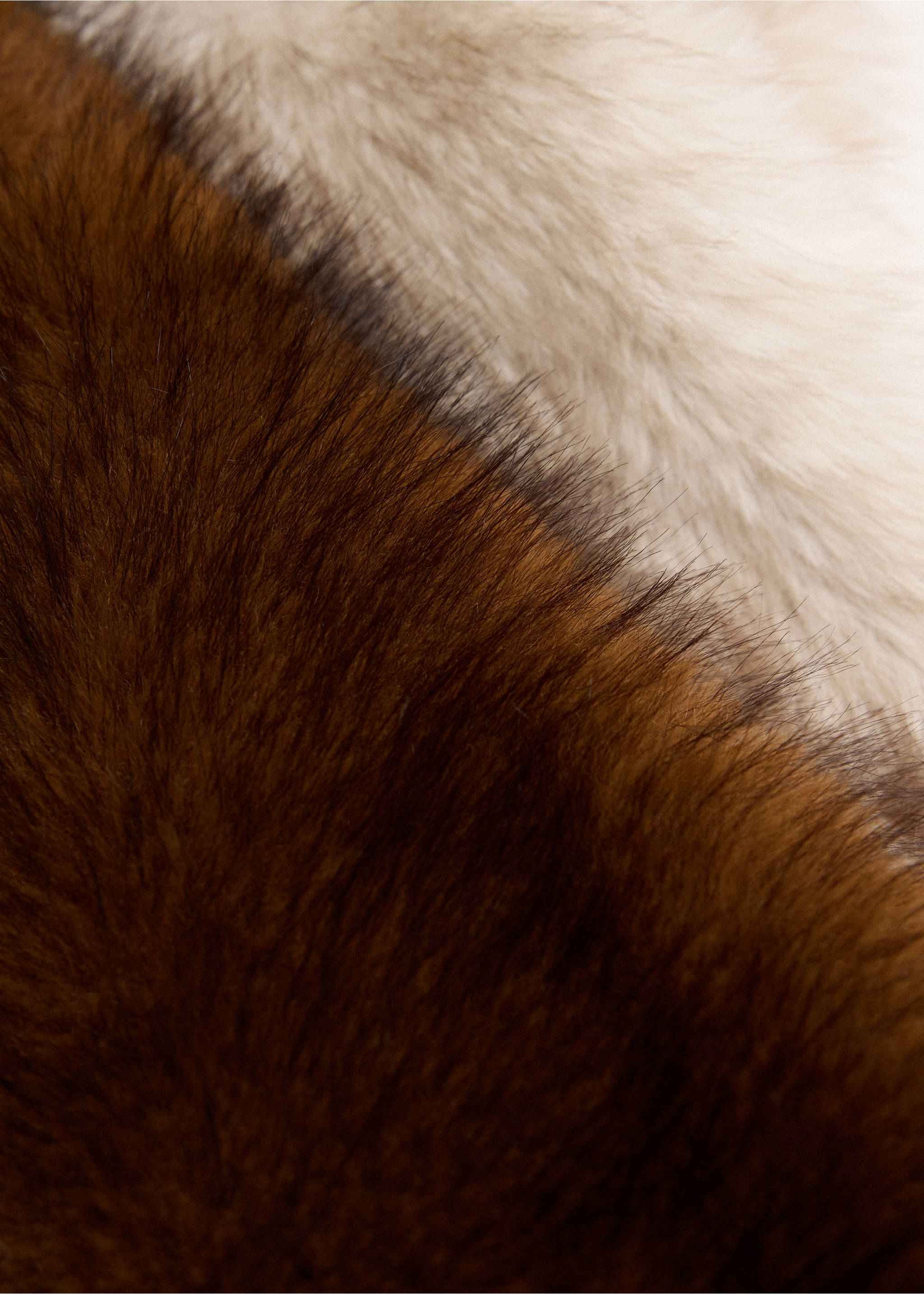 Faux fur contrast scarf - Details of the article 1, Beige. Ref: 37086357-00.