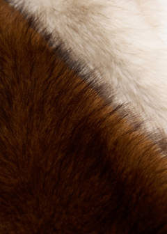 Faux fur contrast scarf — Beige 5
