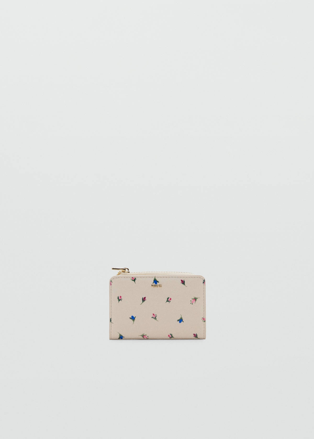 Floral print metallic coin purse — Off White