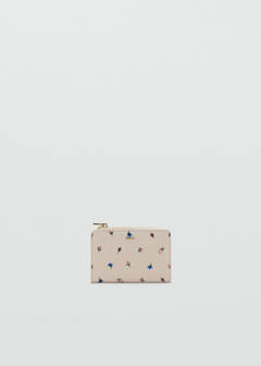 Floral print metallic coin purse — Off White 1