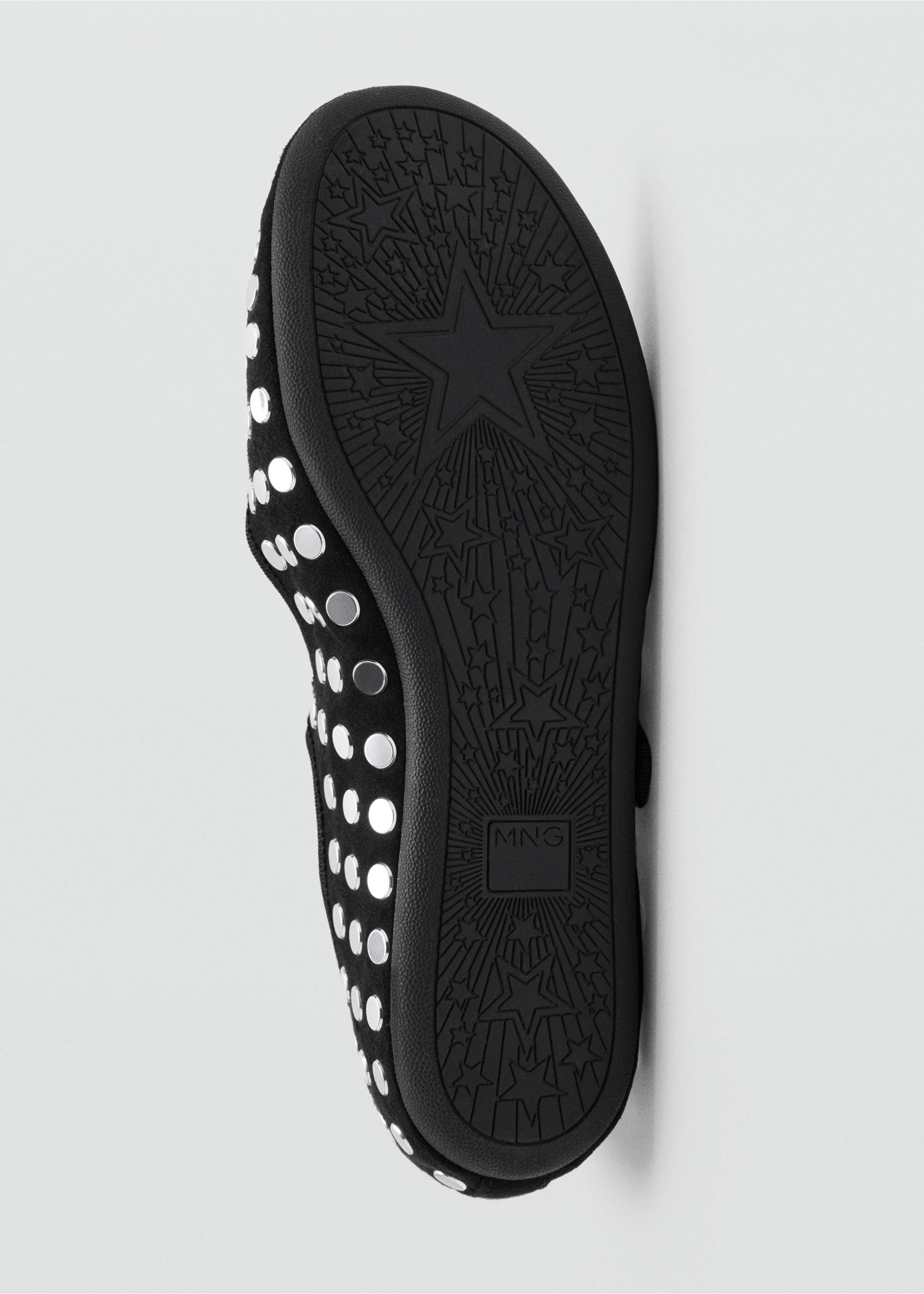 Studded ballet flats - Details of the article 3, Black. Ref: 37086360-00.