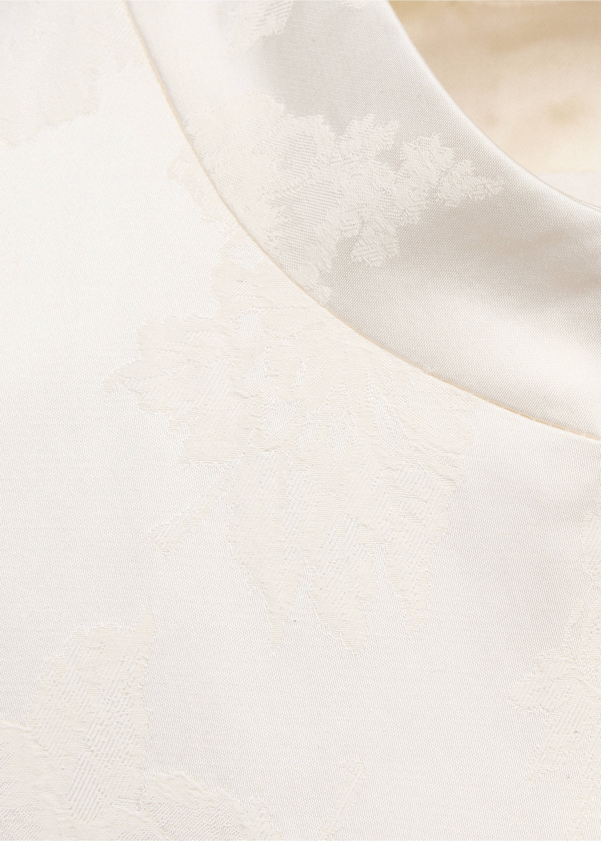 Jacquard jacket with stand collar - Details of the article 8, Ecru. Ref: 37086363-00.
