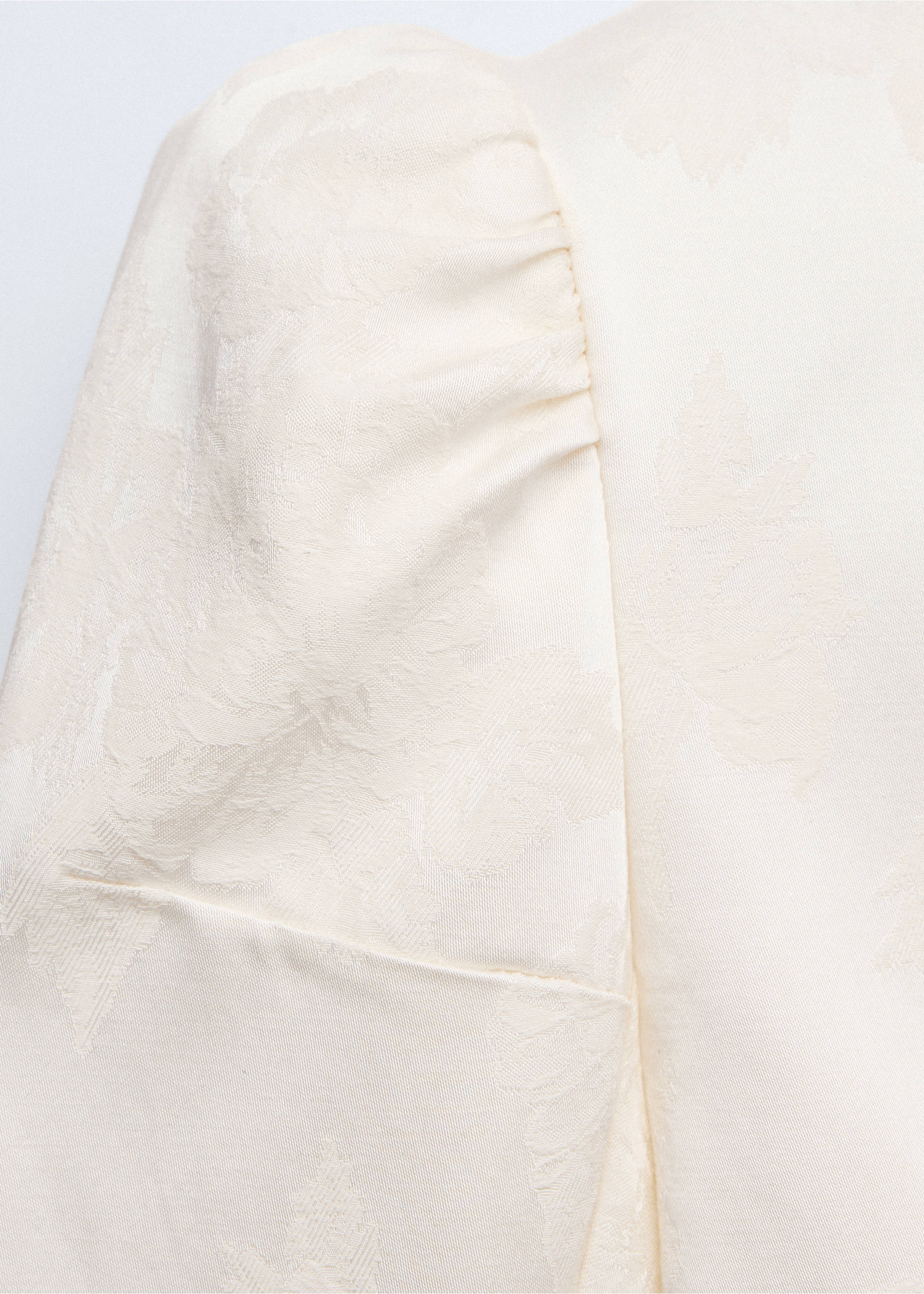 Jacquard jacket with stand collar - Details of the article 0, Ecru. Ref: 37086363-00.