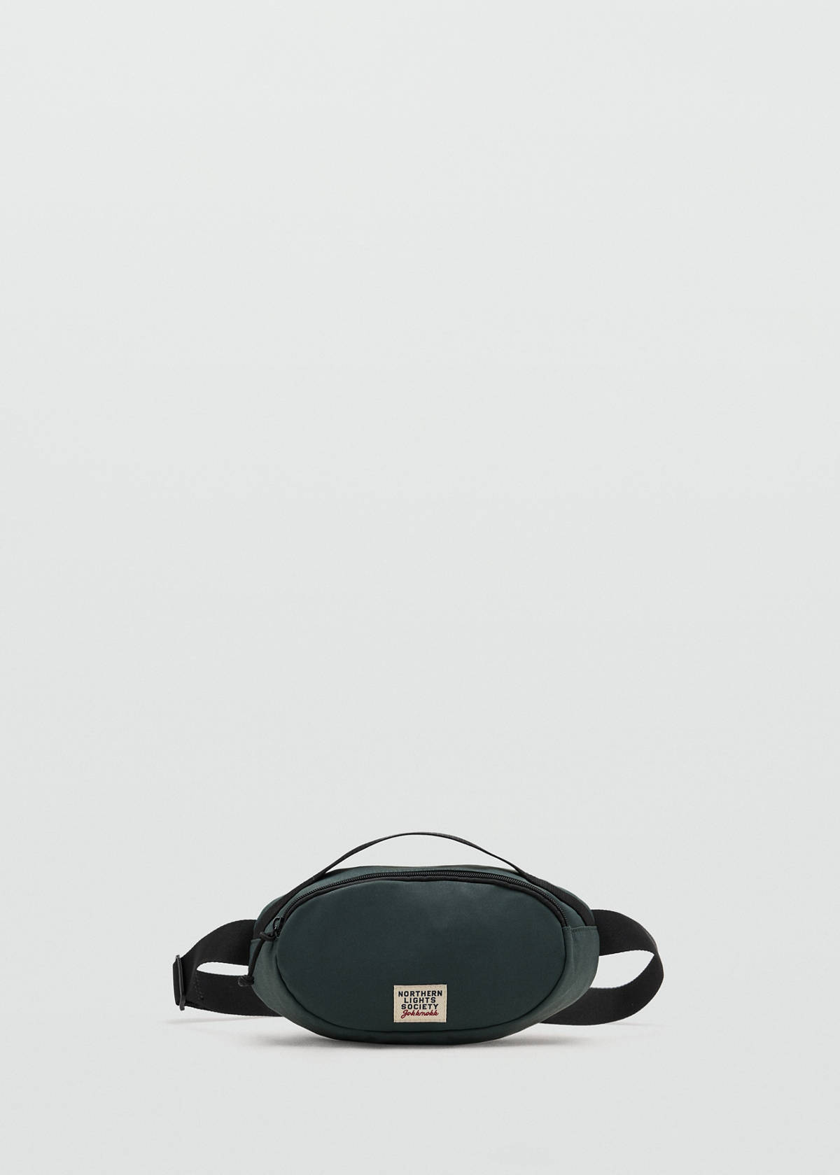 Nylon bum bag with embroidered lettering — Khaki
