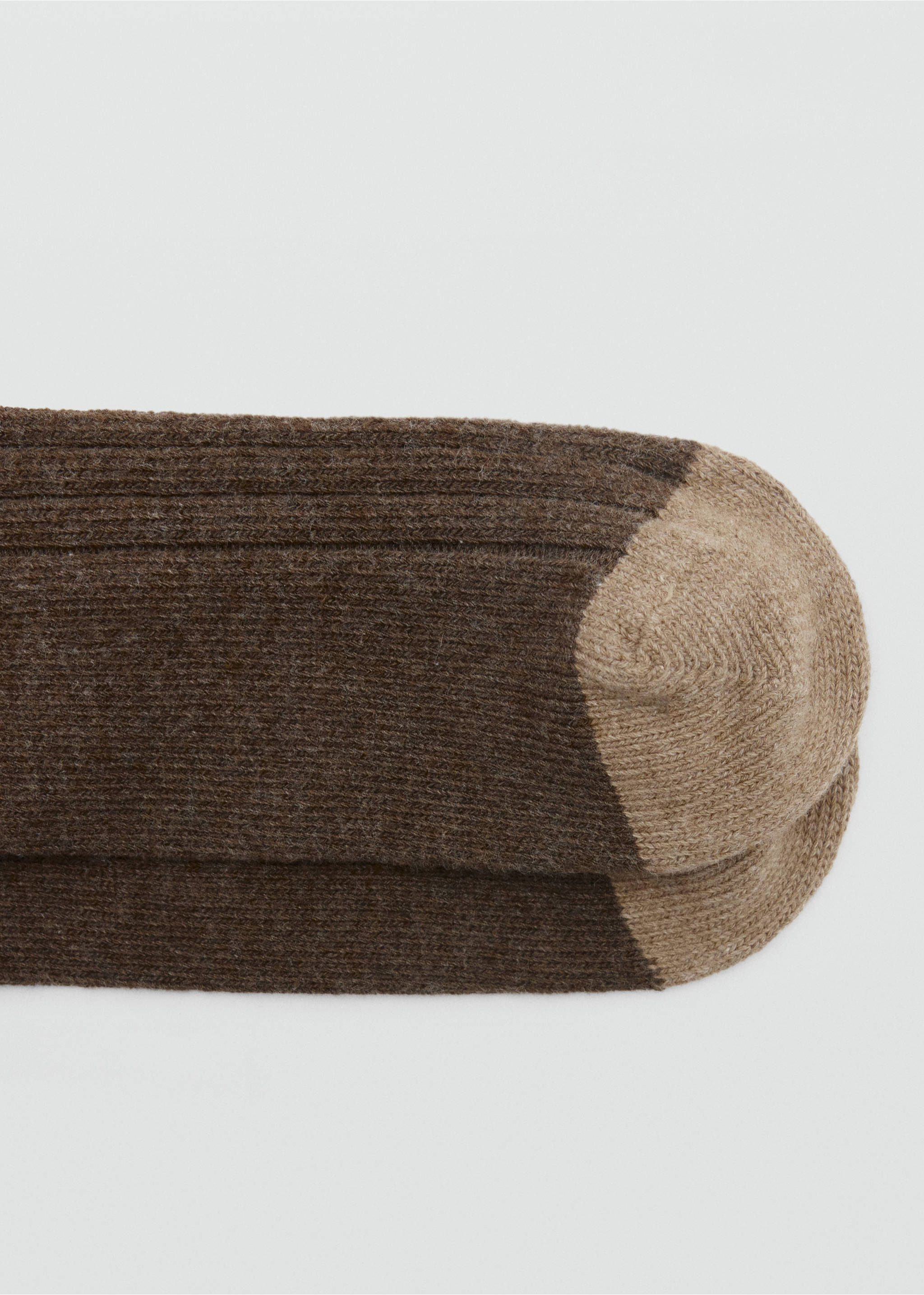 SOCKS DOUBLE - Verso de l’article, Marron. Ref: 37086369-00.